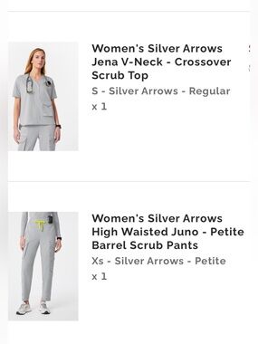 FIGS Silver Arrow Scrub Top & Scrub Pants